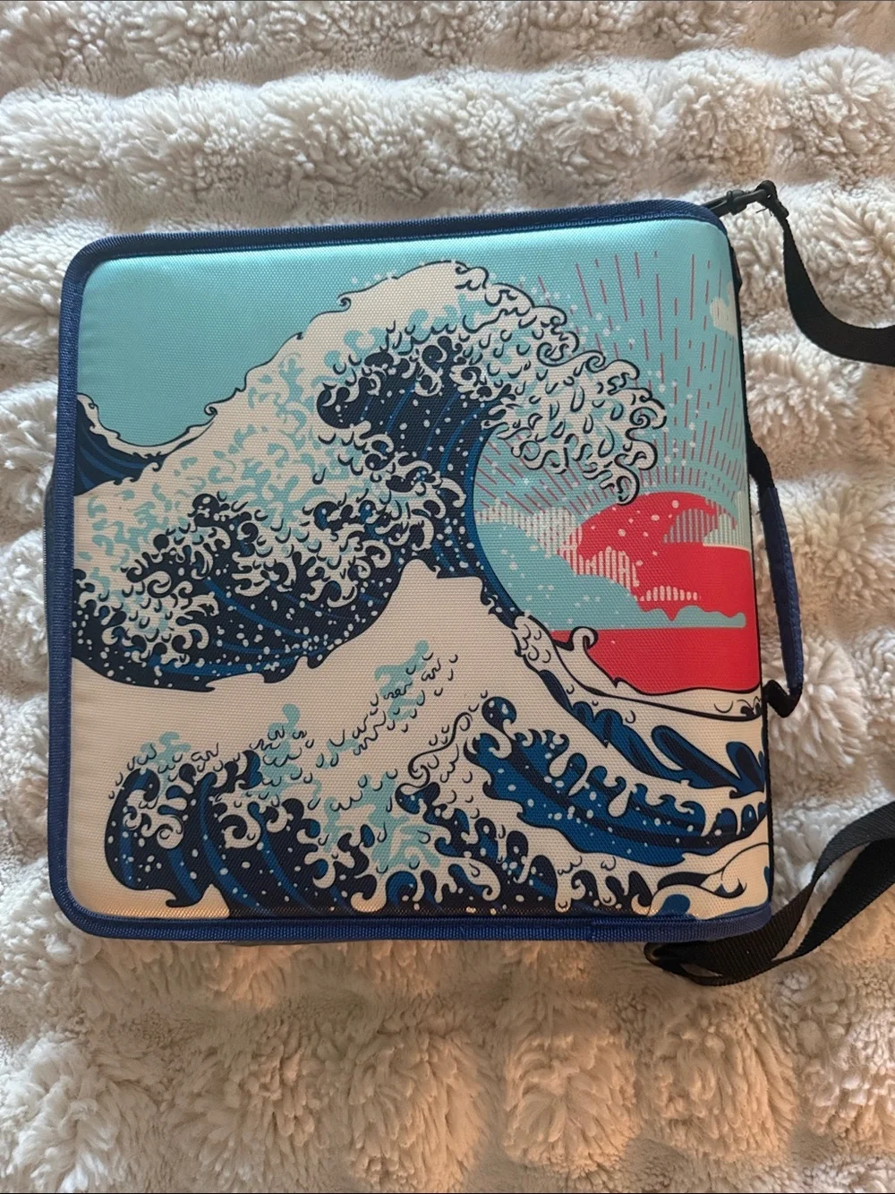 Case it 3 ring binder Japanese Blue Wave.  Like new. Never used.
